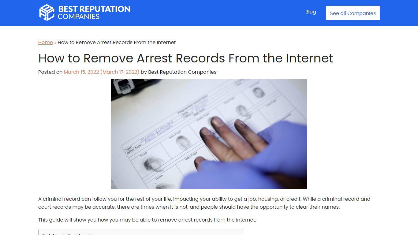 How to Remove Arrest Records From the Internet
